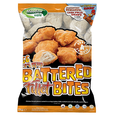Meadowvale Battered Chicken Fillet Bites (30g)